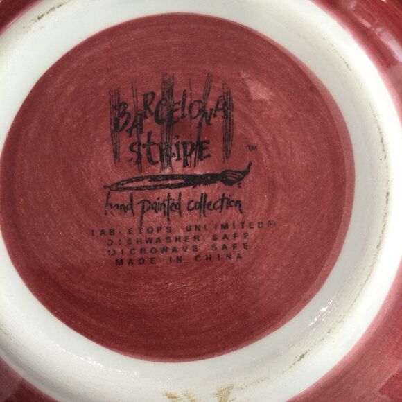 Tabletop Unlimited Barcelona Stripe Hand Painted Ceramic Chip / Dip Tray. - Picture 4 of 6